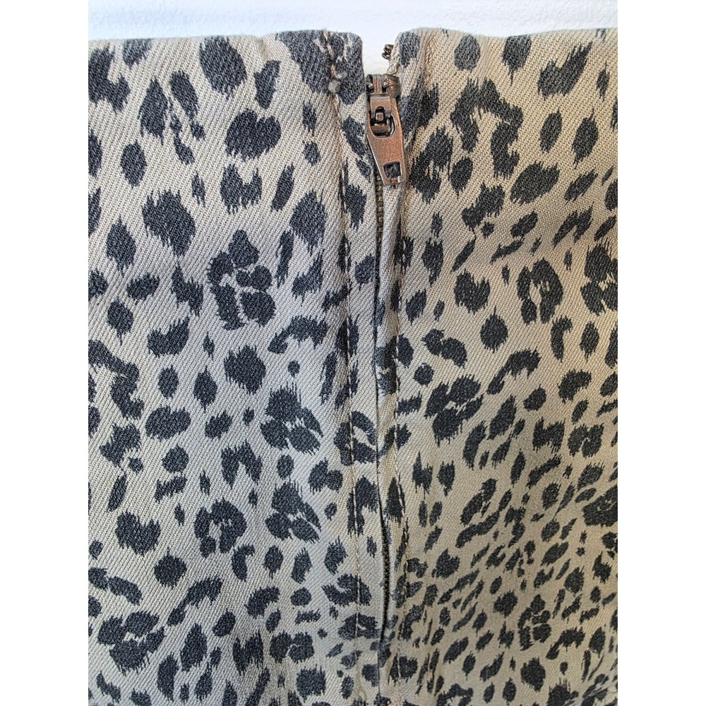Jolt Womens Leopard Print Denim Mini Skirt Khaki Black Size Jrs. 7 28W - Picture 3 of 5